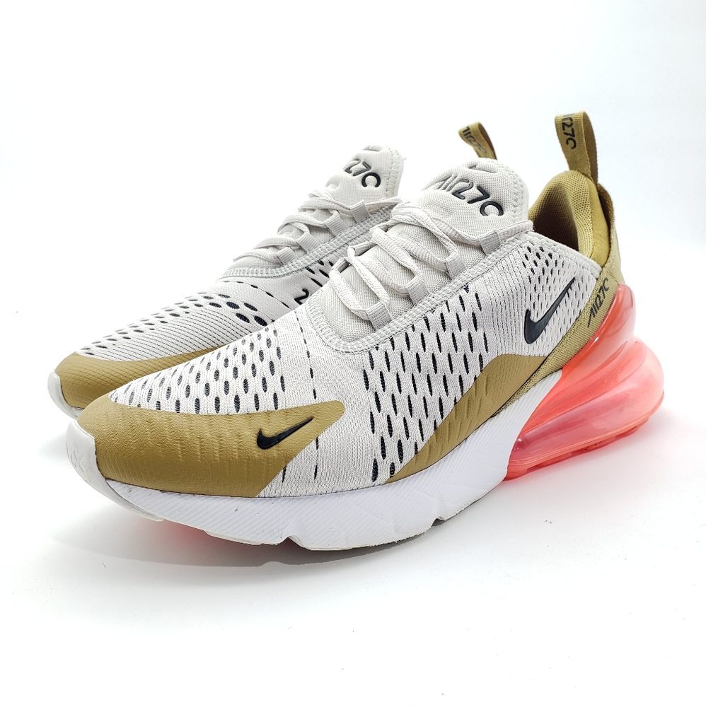 Nike Air Max 270 AH6789-700 Flight Gold Black Bone Crimson White Women's Sz 9.5